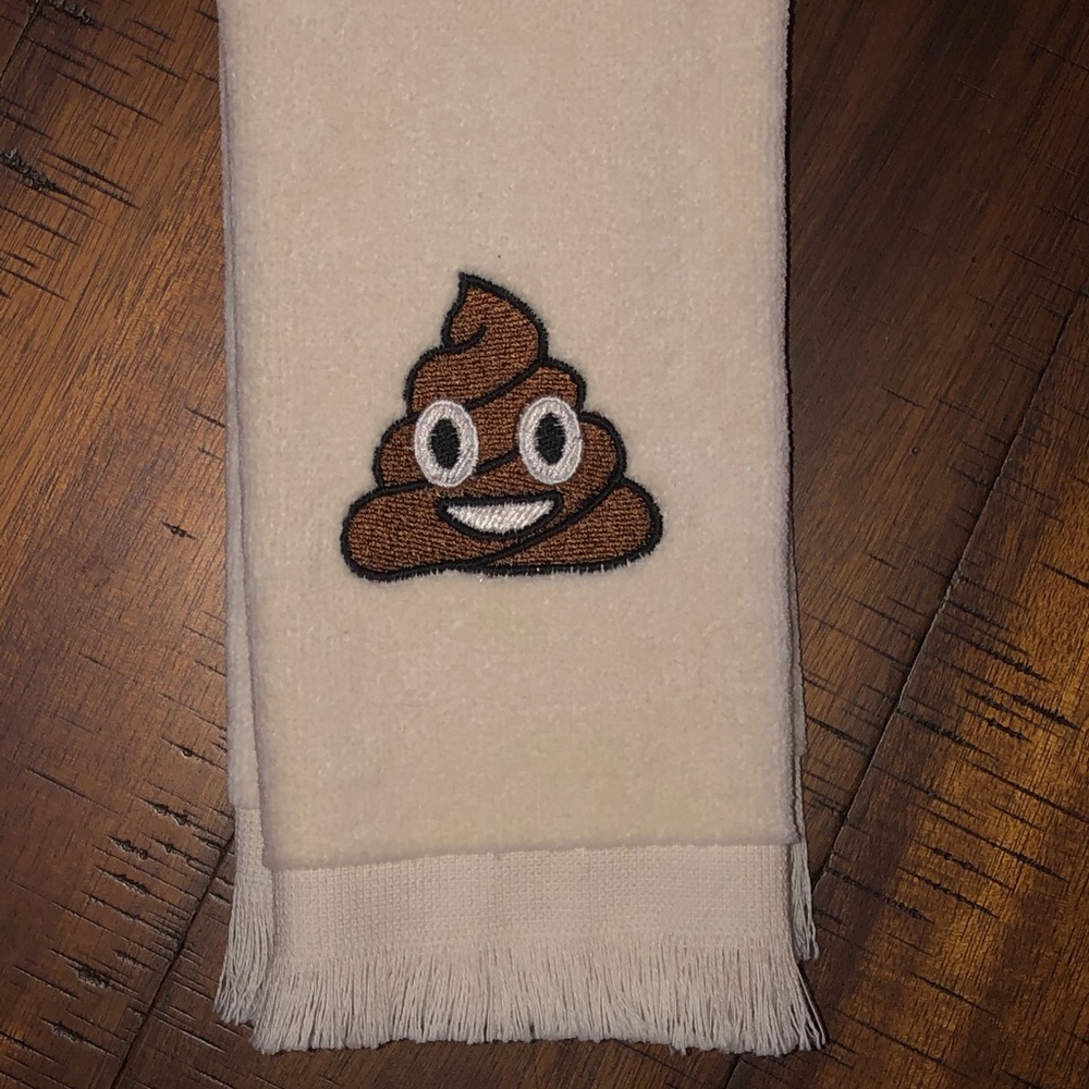 Guest towel fingertip towel fun poop emoji